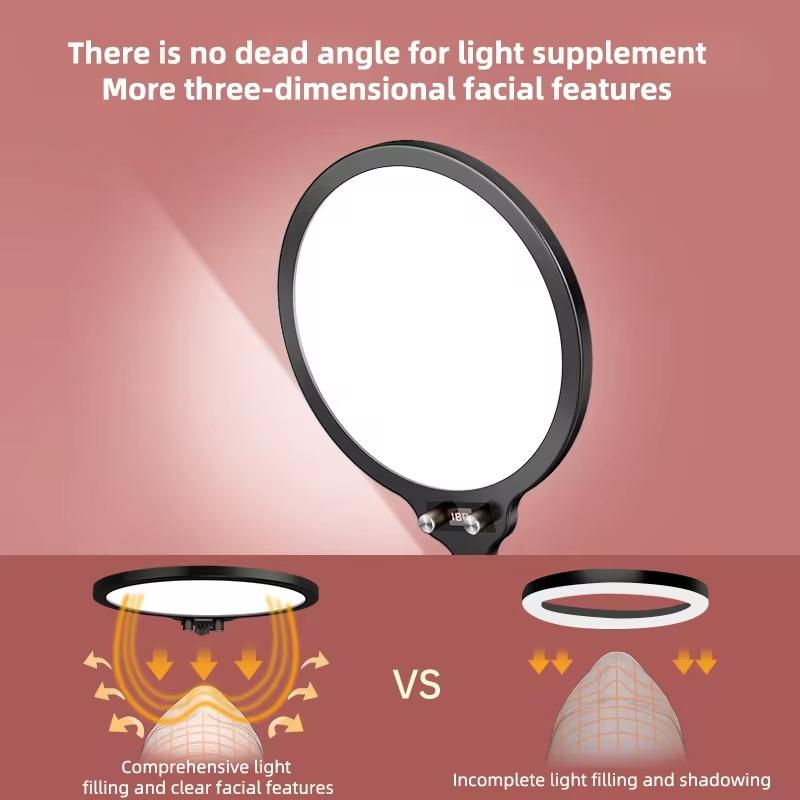 Full-screen Selfie Ring Light Tripod Set for Live Stream - 210cm Height - 55Cm Bracket With Remote Control