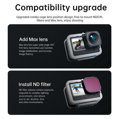 Vertical Shooting Set for Gopro Hero11 / 10 / 9 with Aluminium Alloy Frame