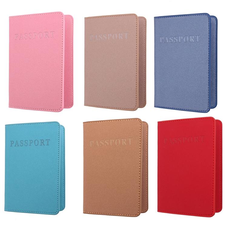 Khaki Frosted Pu Multi Card Passport Holder For Travel Abroad