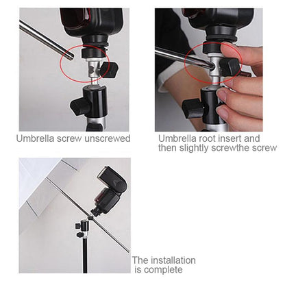 Black D-Type Flash Light Stand Bracket - Compact Design
