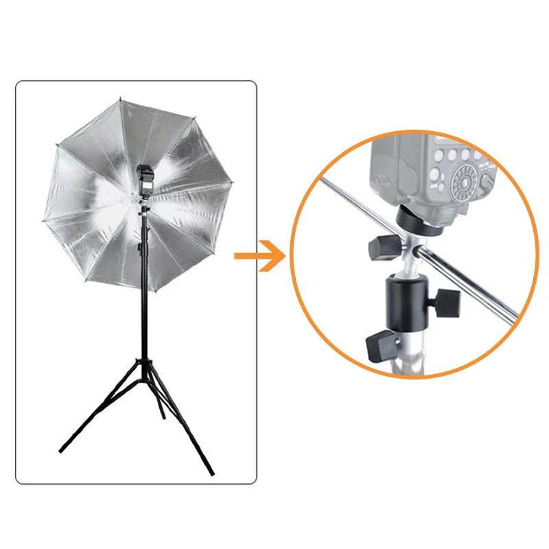 Black D-Type Flash Light Stand Bracket - Compact Design
