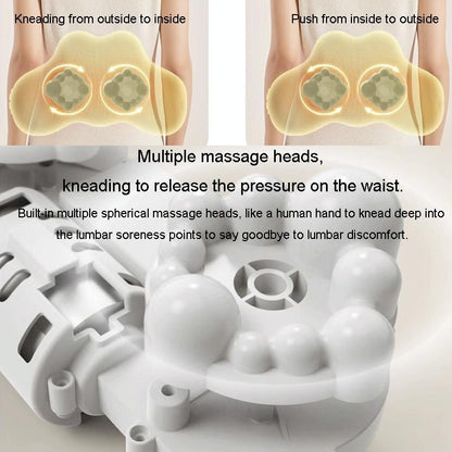 Multi-Function Lumbar Massager Hot Waist Massage Pillow Gray - Charging Model Yellow