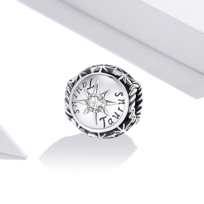 925 Sterling Silver Zodiac Zircon Bead Bracelet / Necklace Set Taurus Style - Taurus