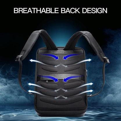 Waterproof Expandable Backpack with Usb Charging and Password Lock - Silver