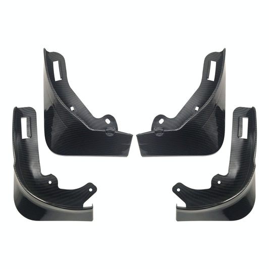 For Tesla Model Y Car Punch-Free Front And Rear Wheel Soft Rubber Fender Guard - Carbon Fiber - Carbon Fiber