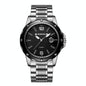 Waterproof Luminous Quartz Watch for Outdoor - White Steel-Black