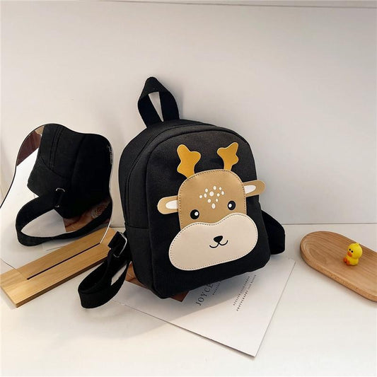 Adorable Bear Schoolbag For Kids - Cartoon Design - Deer Black