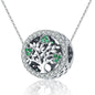 925 Sterling Silver Tree Of Life Diamond Pendant Set Style - Bead + Chain