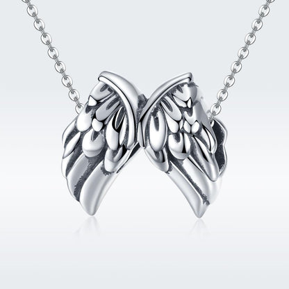 925 Sterling Silver Angel Wing Beads For Diy Bracelet Bead+Chain Style - Bead + Chain