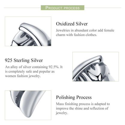 925 Sterling Silver Angel Wing Beads For Diy Bracelet Bead+Chain Style - Bead + Chain