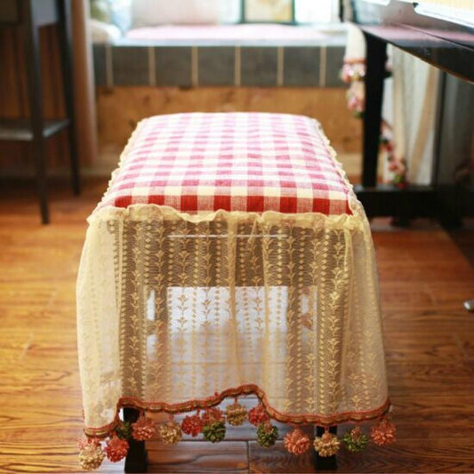 Lace Embroidered Piano Dust Cover - 60×36Cm