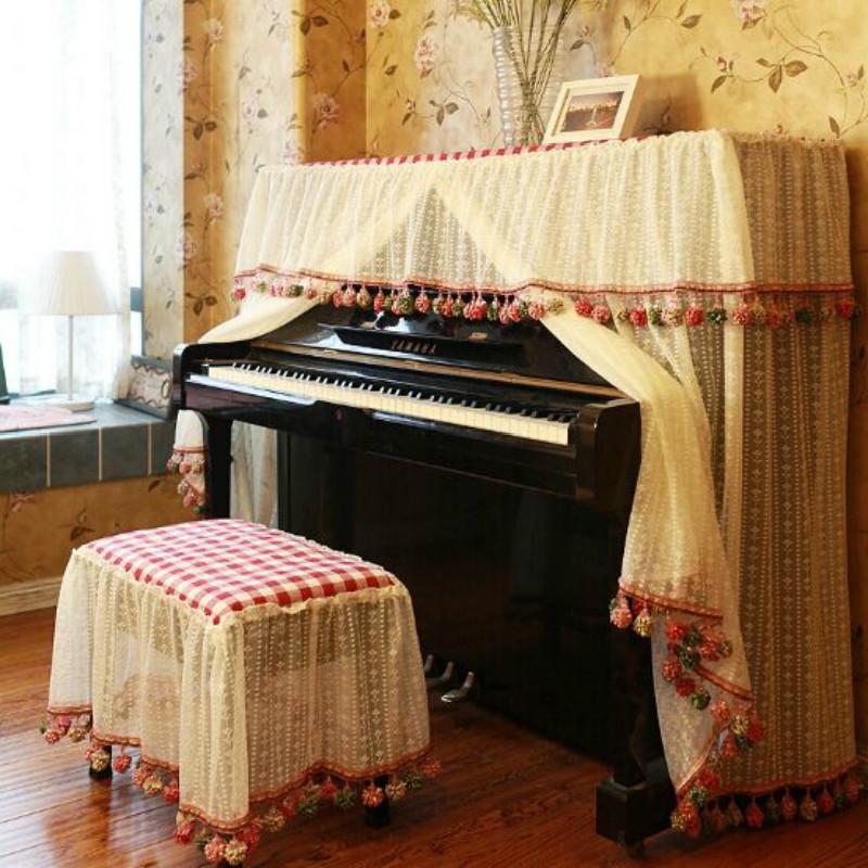 Lace Embroidered Piano Dust Cover - 60×36Cm