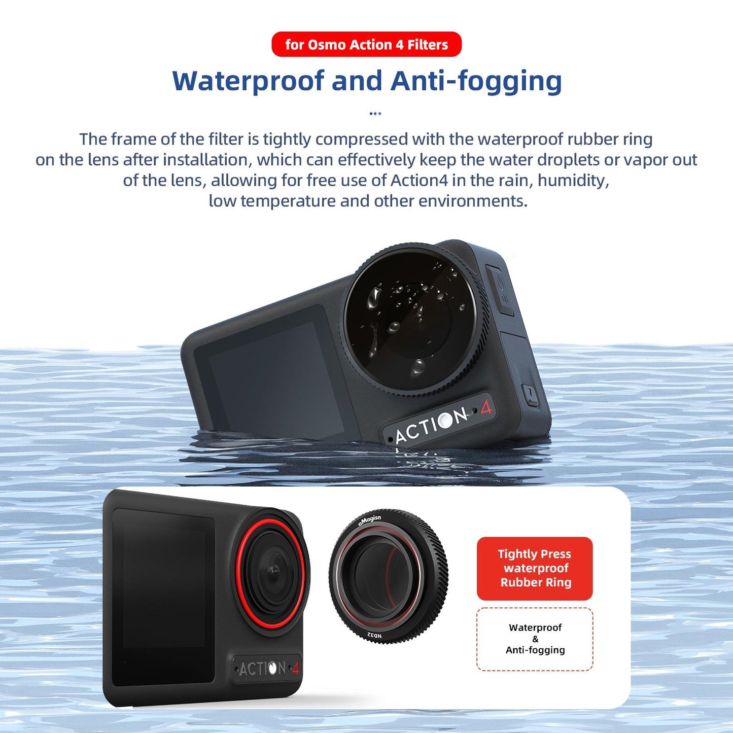 Waterproof Filter for Dji Action 4 Sports Camera - Cpl - Cpl