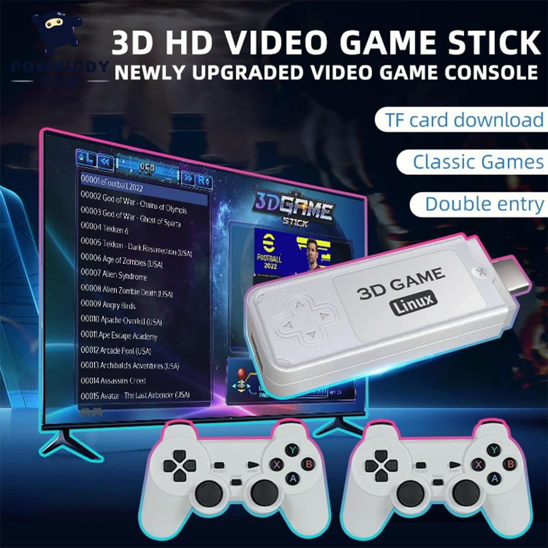 Portable 2.4G Wireless Game Console - 4K Hd Linux Stick - 128G Storage - 128G 10000+ Games