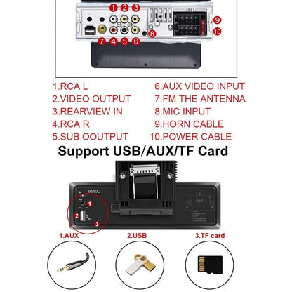 9.5 Inch Carplay Mp5 Player With 4 Light Camera - Standard Style