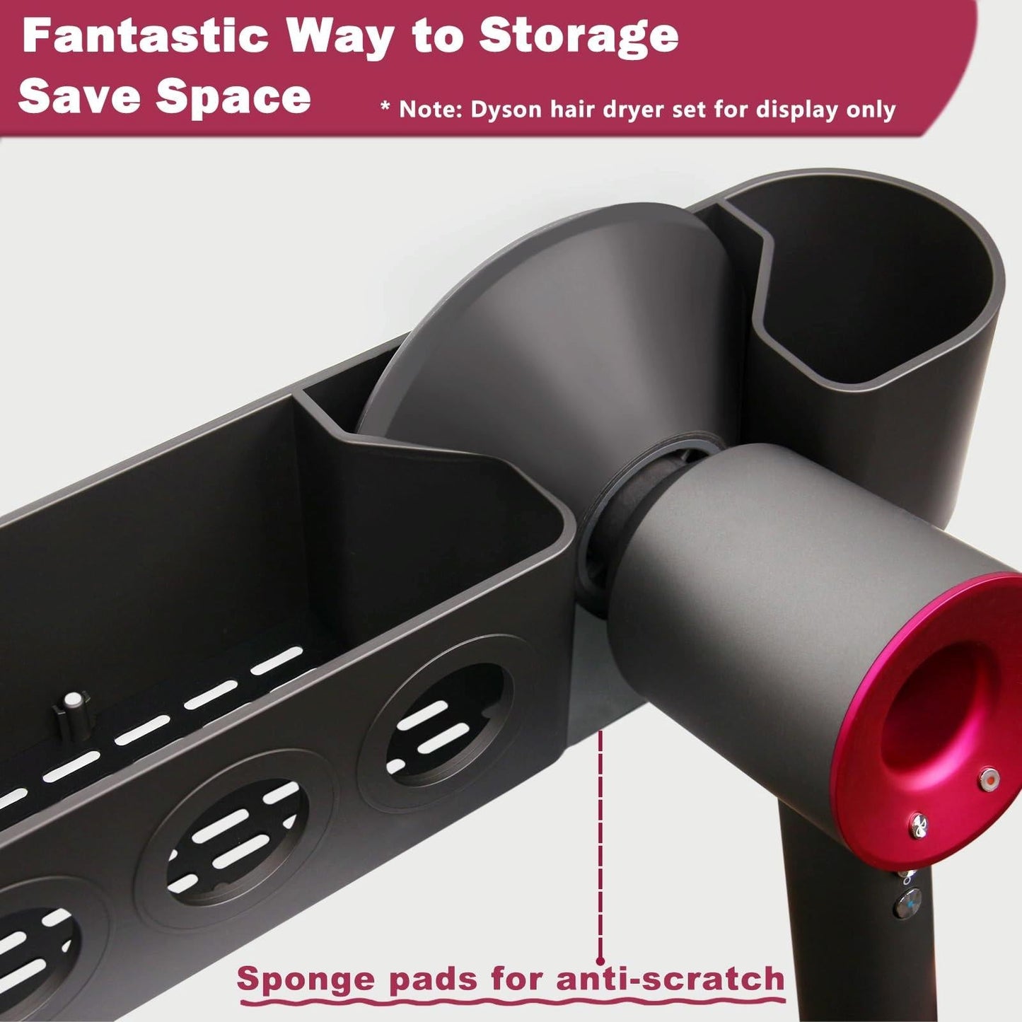 Bathroom Storage Shelf Bracket - Organize your Space - For Dyson Hair Dryer Hd15