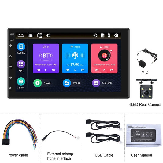 7 Inch Touch Dual Ingot Mp5 Bluetooth Player - Standard + 4 Lights Camera