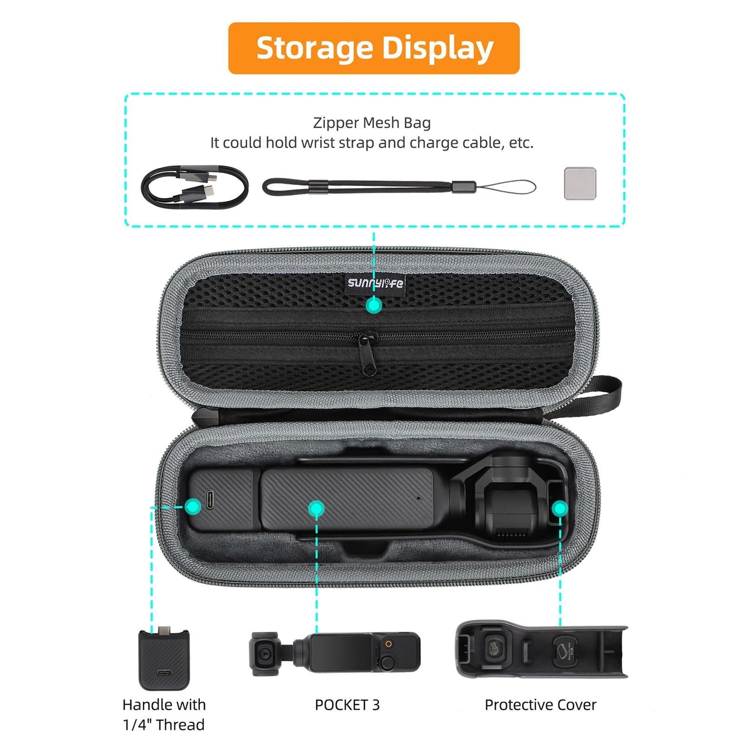 Portable Storage Case For Dji Pocket 3 - Complete Protection For Travel - Standard Set Bag