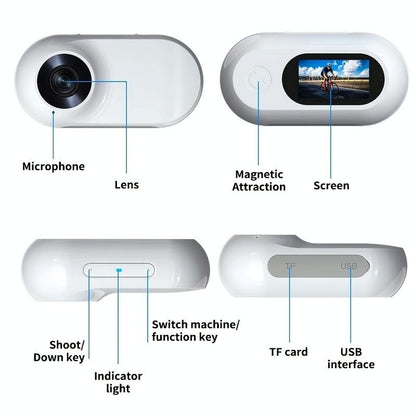 Portable Hd Magnetic Thumb Camera For Outdoor Cycling - Standard - Standard+Pet Silicone Collar