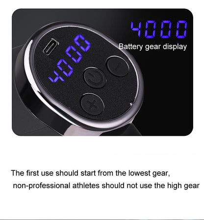 20-Speed Electric Shock Muscle Massage Gun With Lcd Screen - Black