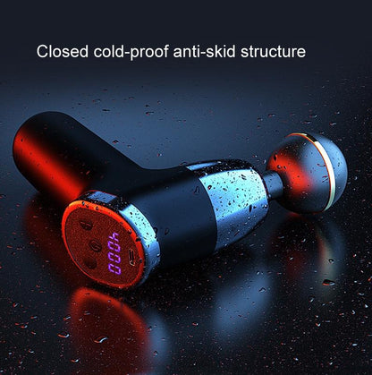 20-Speed Electric Shock Muscle Massage Gun With Lcd Screen - Black