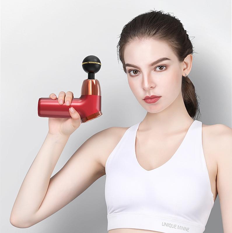 20-Speed Electric Shock Muscle Massage Gun With Lcd Screen - Black