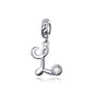 925 Sterling Silver Letter Pendant For Diy Bracelet Or Necklace Style - L