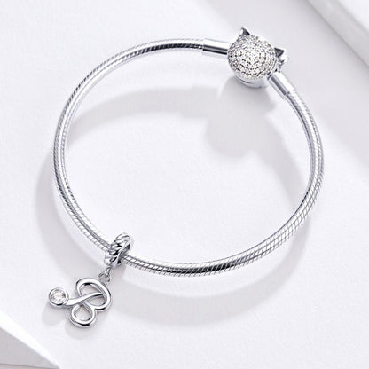 925 Sterling Silver Letter Pendant For Diy Bracelet Or Necklace Style - L