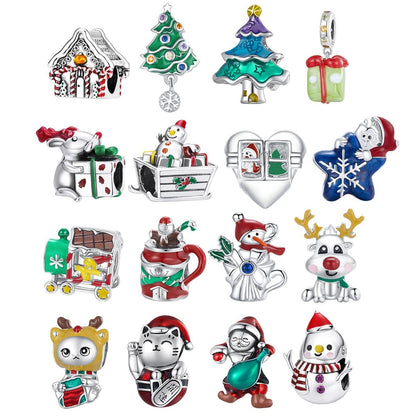 925 Sterling Silver Christmas Bead For Diy Accessories