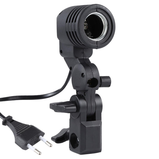 Studio Light Mount Stand With E27 Ac Socket And Umbrella Holder In Black