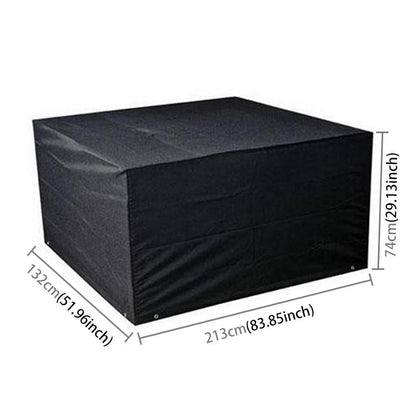 Waterproof 210D Oxford Cloth Cover For Outdoor Furniture Set - Protects From Uv Dust And Rain - 213 X 132 X 74Cm - Black