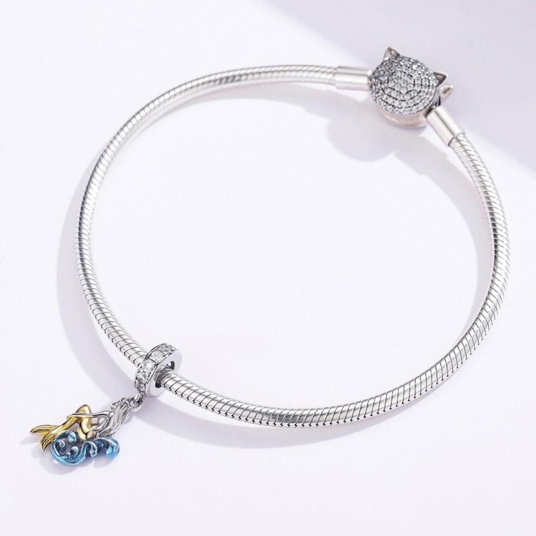 925 Sterling Silver Mermaid Charm For Diy Bracelet