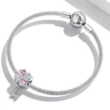 925 Sterling Silver Heart Clover Beads For Diy Bracelet Or Necklace