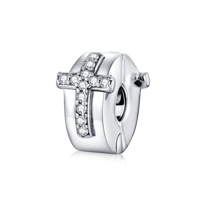 925 Sterling Silver Cross Bead Buckle For Diy Accessories