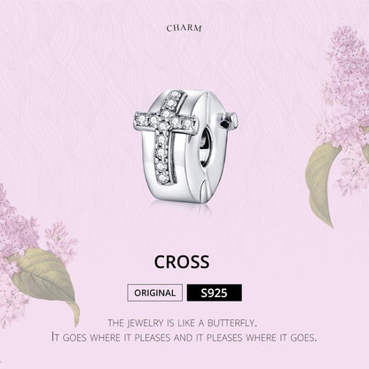 925 Sterling Silver Cross Bead Buckle For Diy Accessories