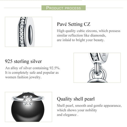 925 Sterling Silver Pearl Pendant For Diy Bracelets & Necklaces