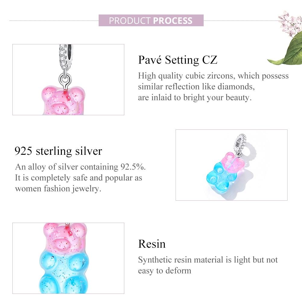 925 Sterling Silver Bear Charm For Bracelet Or Necklace