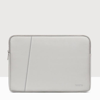 Double-Layer Leather Laptop Bag - 16 / 17 Inch - Gray