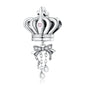 925 Sterling Silver Bow Crown Beads For Diy Bracelets & Necklaces