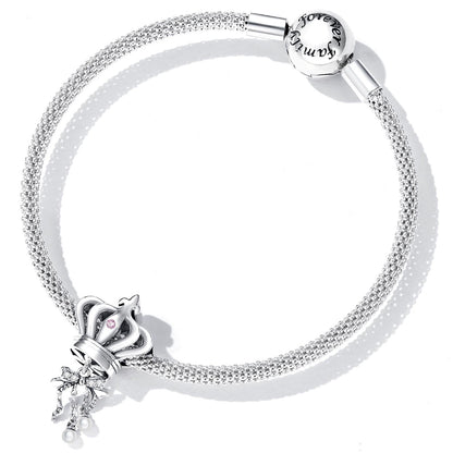925 Sterling Silver Bow Crown Beads For Diy Bracelets & Necklaces