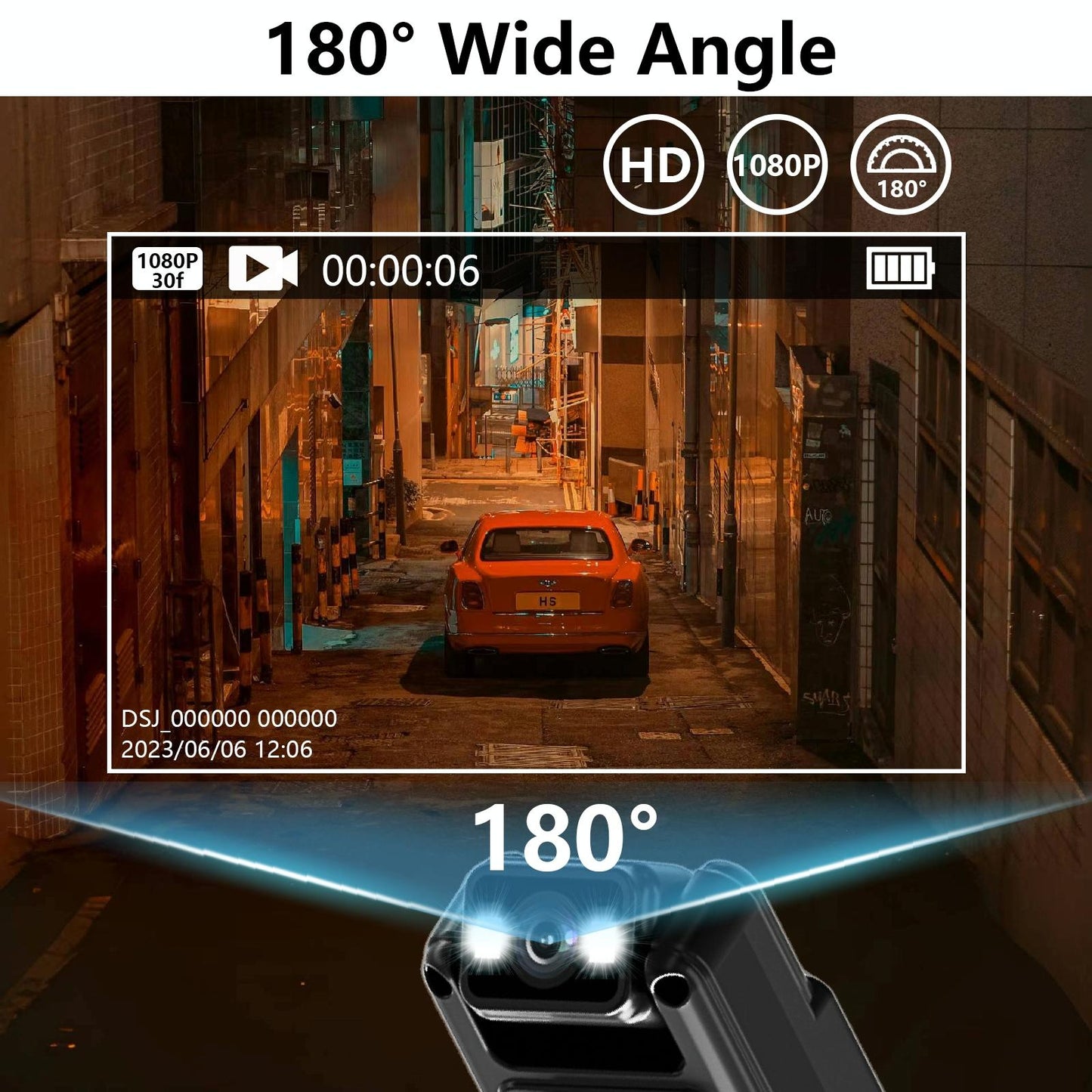 Outdoor Sports Night Vision Camera With 180 Degree Rotation For Video Recording
