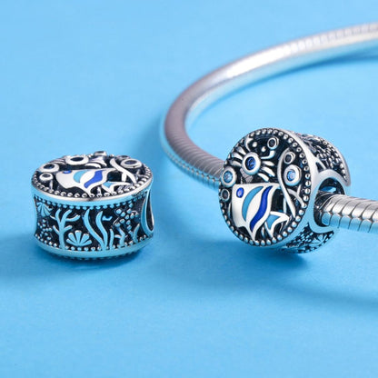 925 Sterling Silver Underwater World Fish & Crab Beads