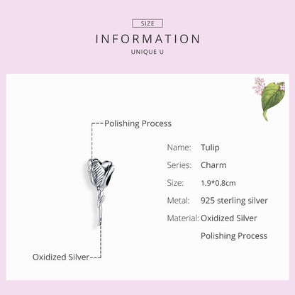 925 Sterling Silver Tulip Beads For Diy Bracelets & Necklaces