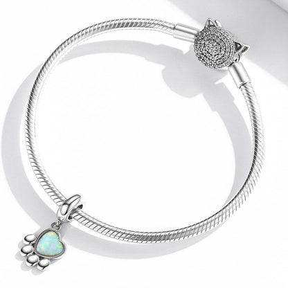 925 Sterling Silver Opal Bead Bracelet & Necklace Set