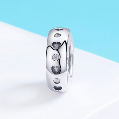 925 Sterling Silver Heart Shaped Beads For Diy Bracelets