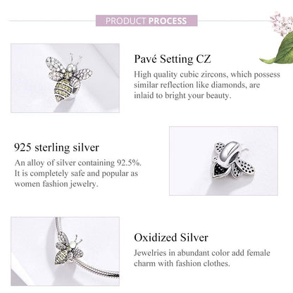925 Sterling Silver Bee Bracelet Diy Beaded Accessory