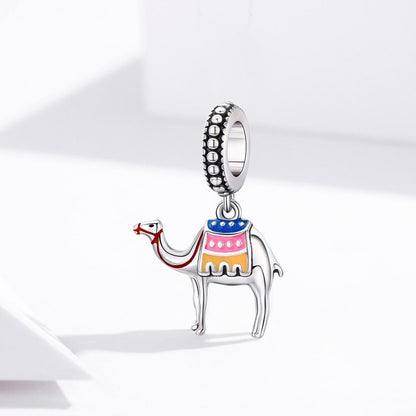 925 Sterling Silver Camel Bead Pendant For Diy Bracelets & Necklaces