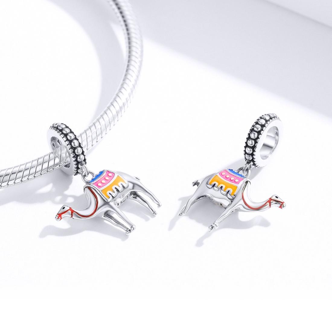 925 Sterling Silver Camel Bead Pendant For Diy Bracelets & Necklaces