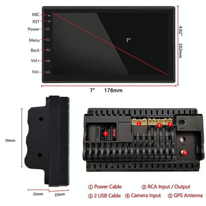 7 Inch Android Navigation Wifi Car Mp5 Player 1 + 32G Gps Bluetooth 2.5D Screen Standard + 8 Lights Camera