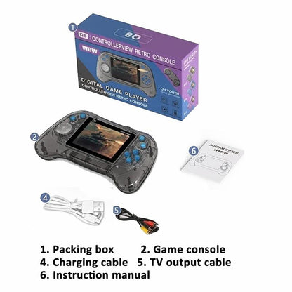 Q8 Handheld Game Console - 3.0 Screen 800 Built-In Games Tv Connection - Transparent Blue - Singles Transparent Purple